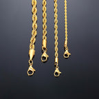 Chain Necklace Classic Stainless Steel Gold Silver 2mm to 5mm