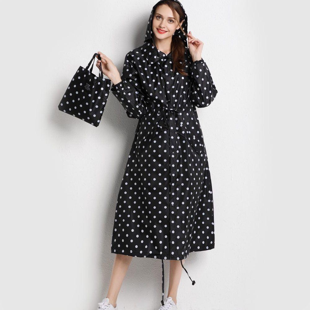 Women's Rain Coat Long Stylish Windbreaker | Detachable Hood