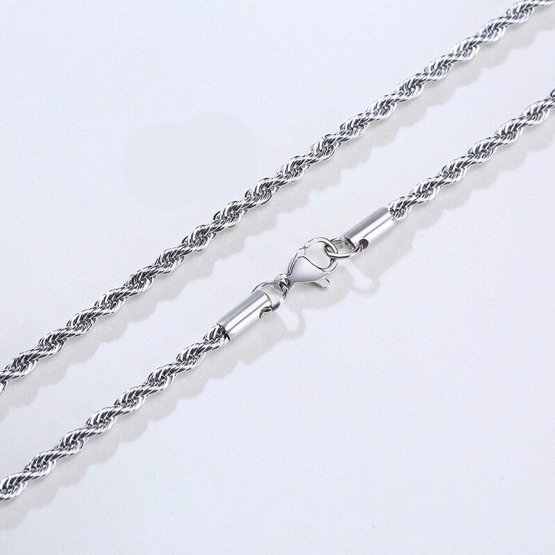 Long Chain Necklace Stainless Steel Gold or Silver Colour 2 to 5mm