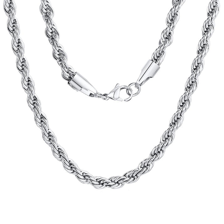 Long Chain Necklace Stainless Steel Gold or Silver Colour 2 to 5mm