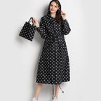 Rain Coat Long Stylish Windbreaker With Detachable Hood Women's