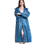Rain Coat Long Stylish Windbreaker With Detachable Hood Women's