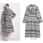 Rain Coat Long Stylish Windbreaker With Detachable Hood Women's