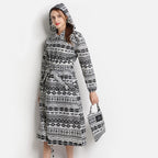 Rain Coat Long Stylish Windbreaker With Detachable Hood Women's