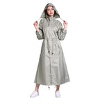 Rain Coat Long Stylish Windbreaker With Detachable Hood Women's