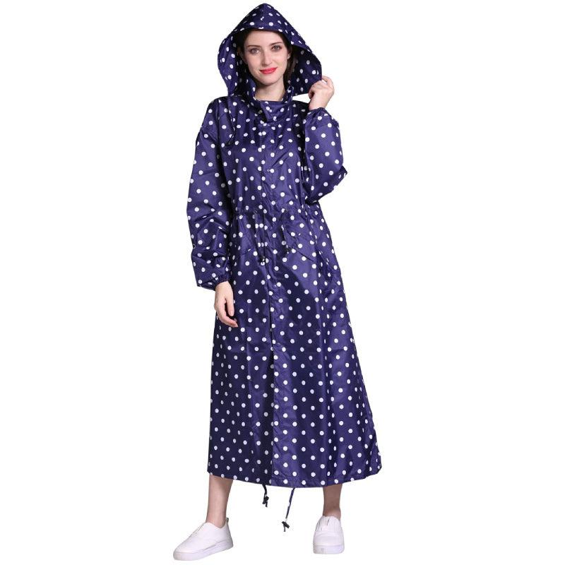Rain Coat Long Stylish Windbreaker With Detachable Hood Women's