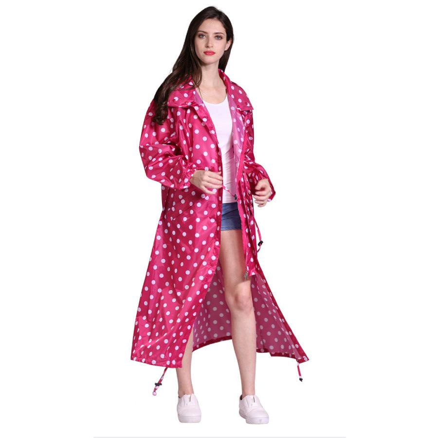 Rain Coat Long Stylish Windbreaker With Detachable Hood Women's