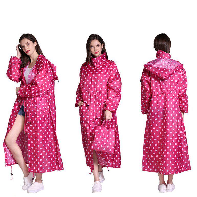 Rain Coat Long Stylish Windbreaker With Detachable Hood Women's