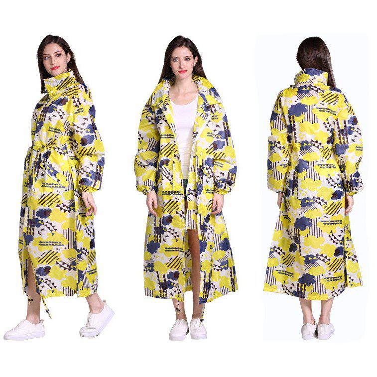 Rain Coat Long Stylish Windbreaker With Detachable Hood Women's