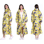 Rain Coat Long Stylish Windbreaker With Detachable Hood Women's