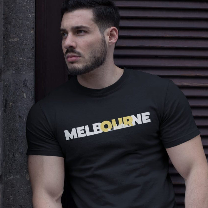 Melbourne City Skyline Men's T-Shirt Plus Sizes