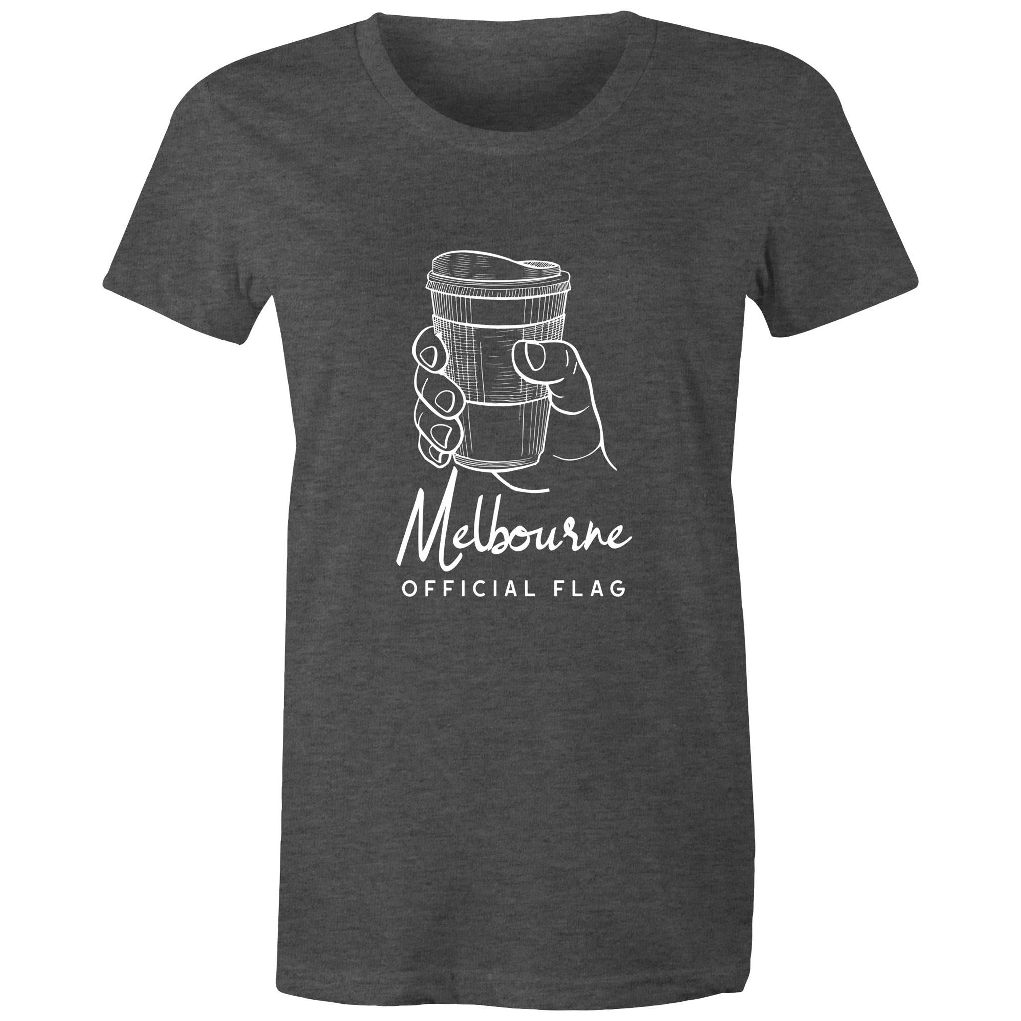 "Melbourne Flag" Funny T-shirt Takeaway Coffee Cup Women's Tee