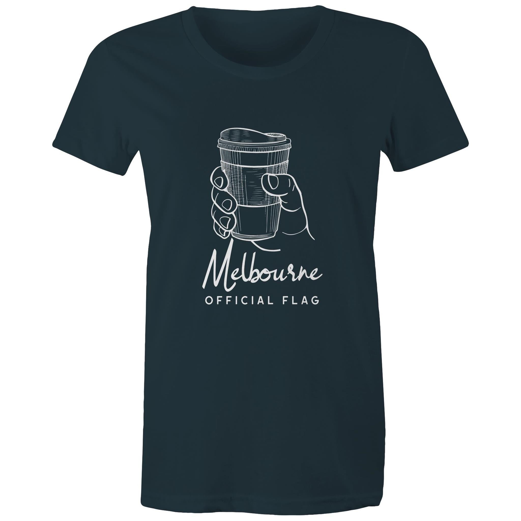 "Melbourne Flag" Funny T-shirt Takeaway Coffee Cup Women's Tee
