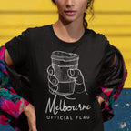 "Melbourne Flag" Funny T-shirt Takeaway Coffee Cup Women's Tee