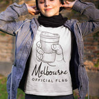 "Melbourne Flag" Funny T-shirt Takeaway Coffee Cup Women's Tee