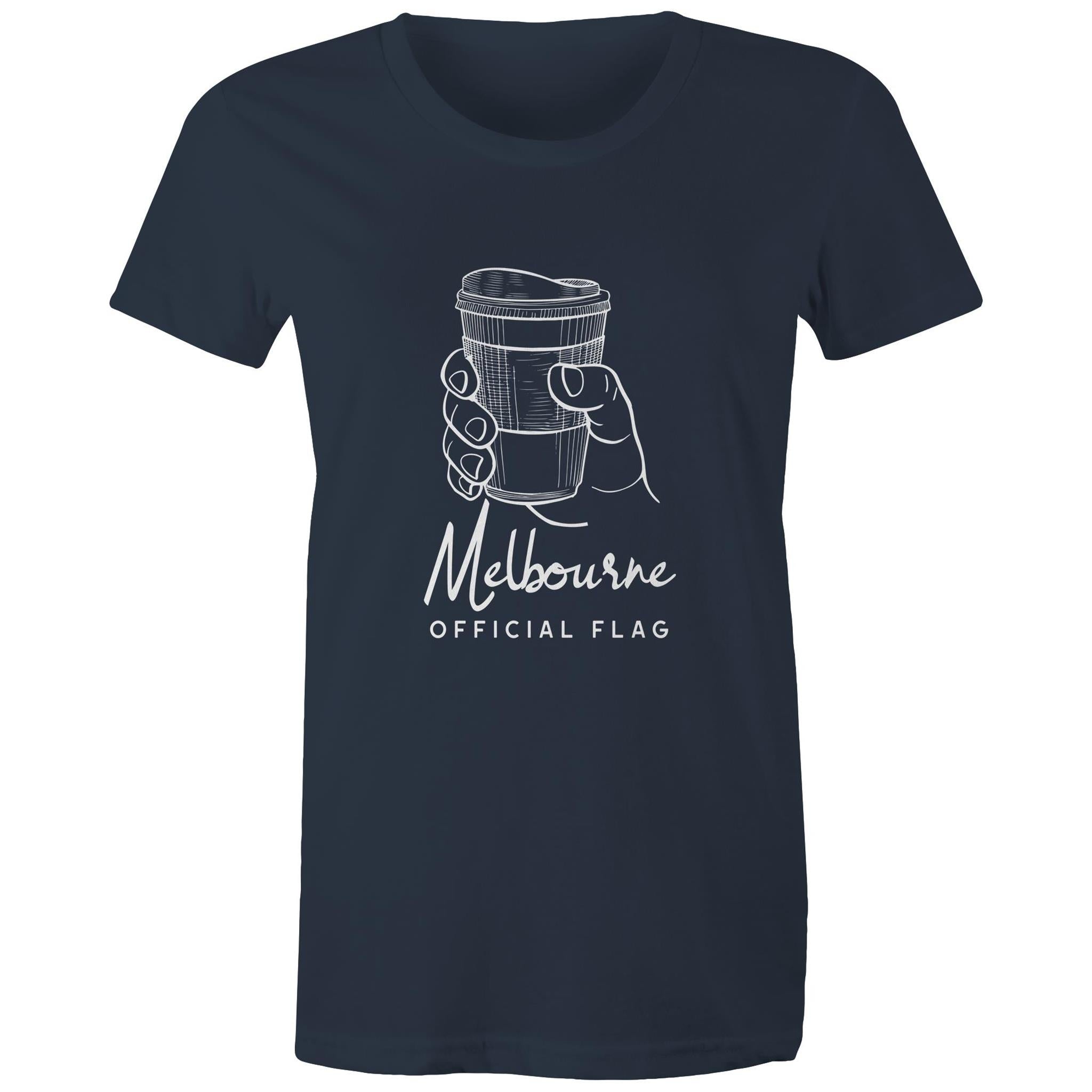 "Melbourne Flag" Funny T-shirt Takeaway Coffee Cup Women's Tee