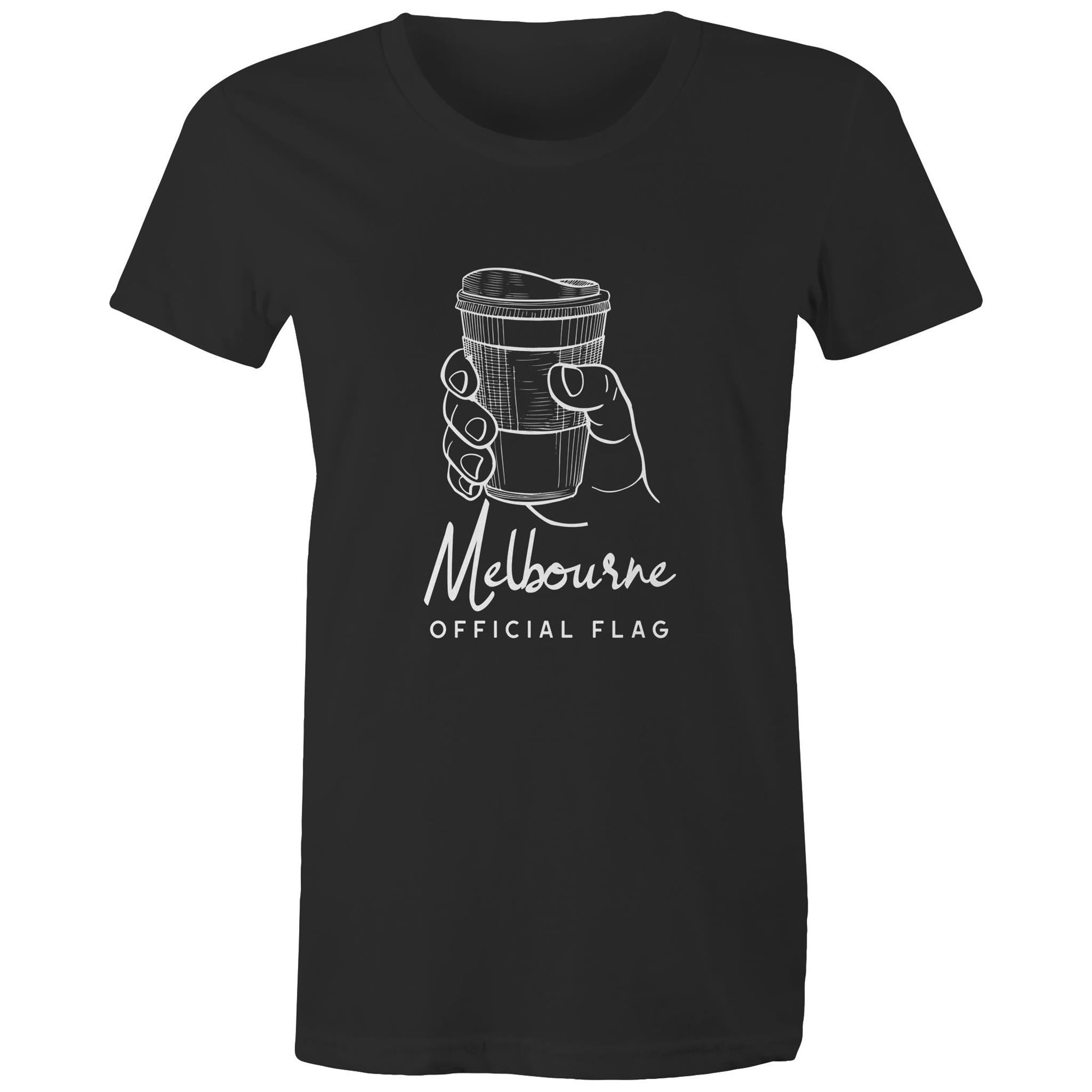 "Melbourne Flag" Funny T-shirt Takeaway Coffee Cup Women's Tee