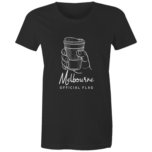 "Melbourne Flag" Funny T-shirt Takeaway Coffee Cup Women's Tee