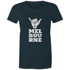 "Melbourne Shaka" Rock On Funny Hand Sign Women's T-shirt