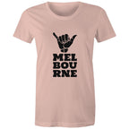"Melbourne Shaka" Rock On Funny Hand Sign Women's T-shirt