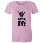 "Melbourne Shaka" Rock On Funny Hand Sign Women's T-shirt