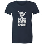 "Melbourne Shaka" Rock On Funny Hand Sign Women's T-shirt