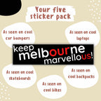 Keep Melbourne Marvellous! - Bumper Laptop Stickers Black Background, 20cm x 5cm