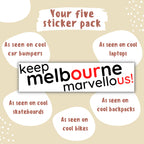 Keep Melbourne Marvellous! Bumper Laptop Stickers - White Background 20cm x 5cm