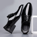 Italiano Black Patent Leather Oxford Dress Shoes Classic Shiny