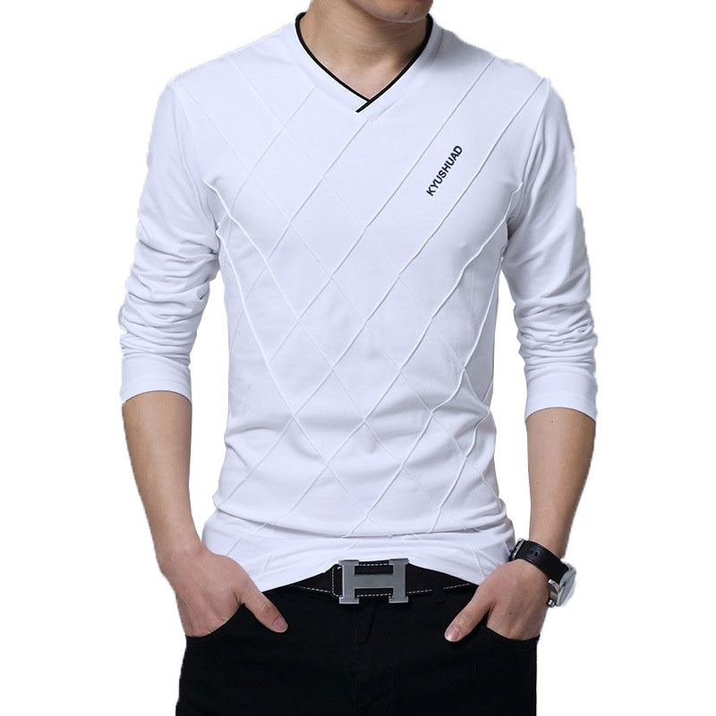 Men's Diamond Brand V-Neck Long-Sleeve T-Shirt
