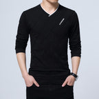 Men's Diamond Brand V-Neck Long-Sleeve T-Shirt