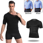 Compression Vest Men's Shapewear Slimming T-shirt Underwear Hide Beer Belly Look Skinny