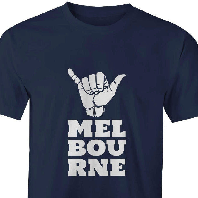 Men's Rock On "Melbourne Shaka" Funny T-shirt Heavyweight Oversize Plus Sizes