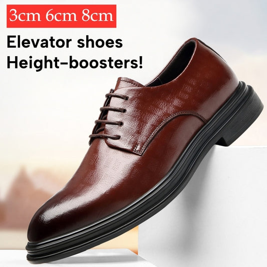 Business Dress Formal Men's Shoes Elevator Heightening Platform Boost Tall Height 6cm 8cm-Keep Melbourne Marvellous Official Store