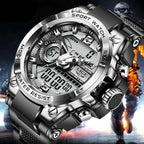 Dual Display Watch 50m Water Resistant With Stopwatch