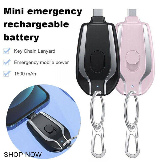 Fast Charging Mini Keychain Charger Powerbank Backup Battery 1500mAh