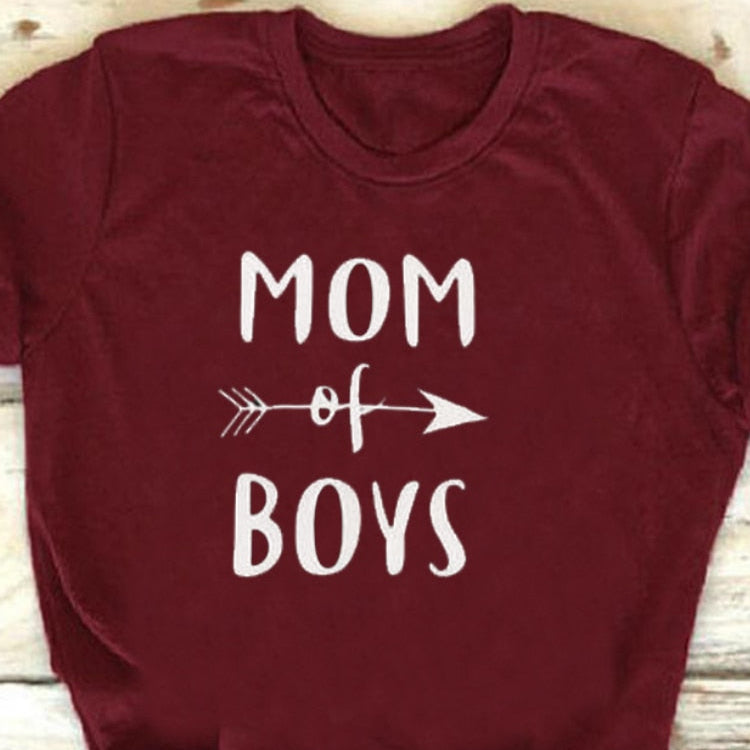 Mom of Boys T-shirt Women's Proud Mother Motivation Positive Tee