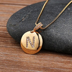 Personalised Your Name Initials Gold Necklace Letter Alphabet A to Z Charm Pendant Jewellery