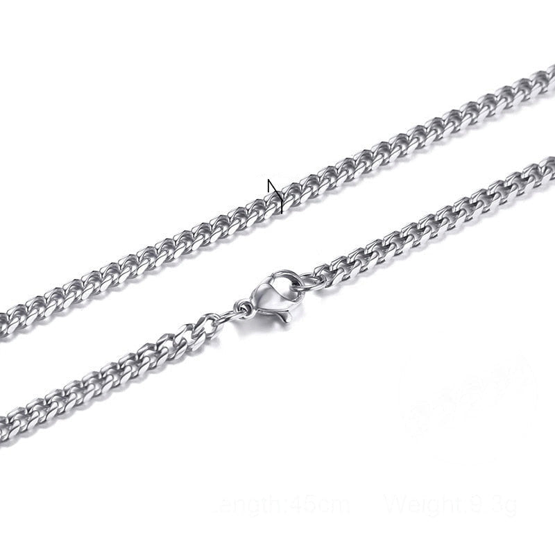 Big Links Necklace Chunky Choker Stainless Steel Cuban-Style Links 3mm to 7mm