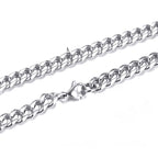 Big Links Necklace Chunky Choker Stainless Steel Cuban-Style Links 3mm to 7mm