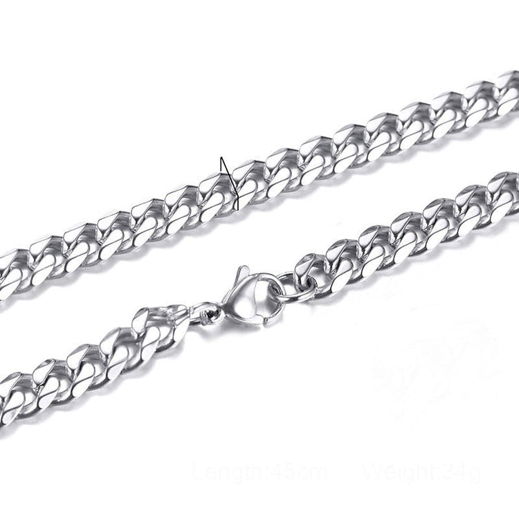 Big Links Necklace Chunky Choker Stainless Steel Cuban-Style Links 3mm to 7mm-Keep Melbourne Marvellous Official Store