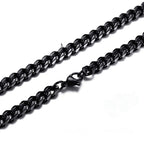 Big Links Necklace Chunky Choker Stainless Steel Cuban-Style Links 3mm to 7mm
