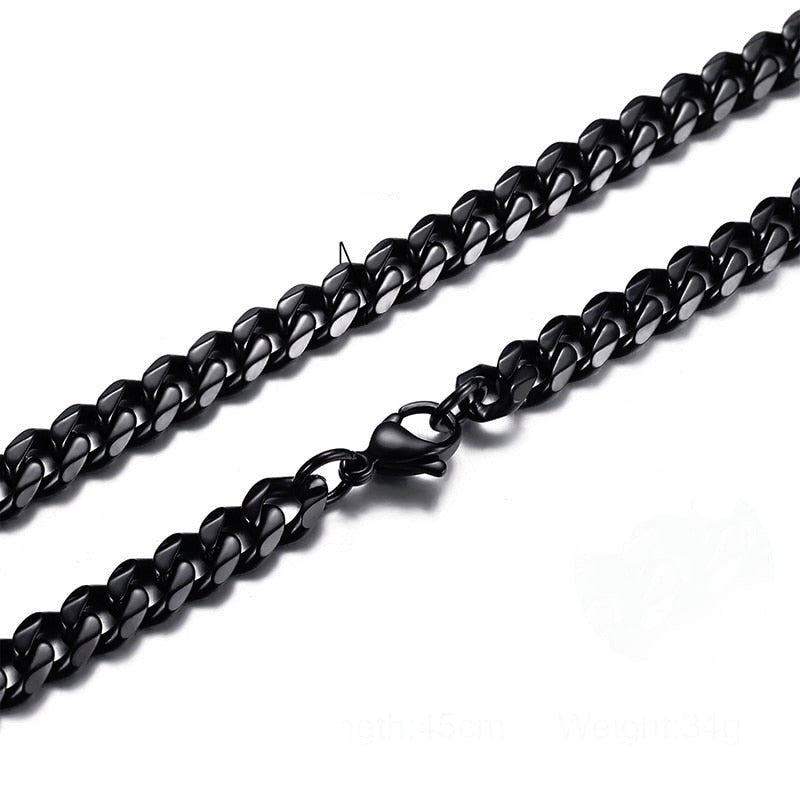 Big Links Necklace Chunky Choker Stainless Steel Cuban-Style Links 3mm to 7mm-Keep Melbourne Marvellous Official Store