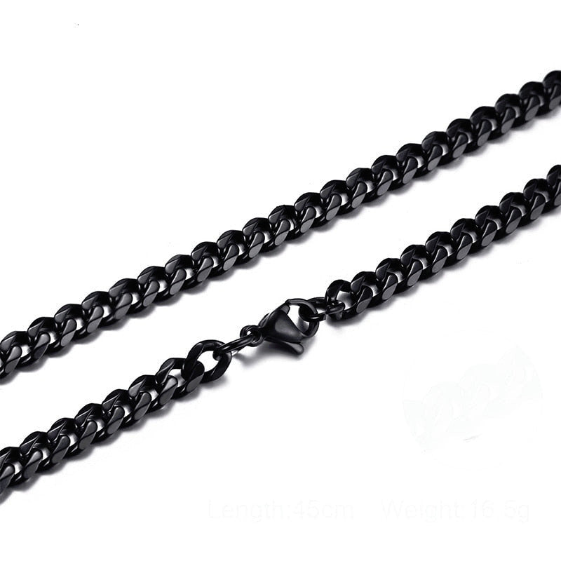 Big Links Necklace Chunky Choker Stainless Steel Cuban-Style Links 3mm to 7mm