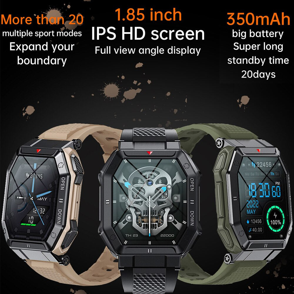 Tradies Durable Outdoors Smart Watch Sports Activity Data Monitoring with Bluetooth