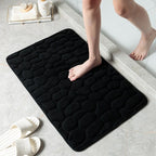 Cloud-Soft Non Slip Bath Mat Cobblestone Memory Foam Shower Rug