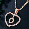 Love Heart Gold Necklace Letter Name Pendant Initials