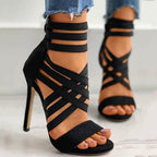 Peep Toe Pump Strappy High Heels Gladiator Shoes
