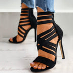 Peep Toe Pump Strappy High Heels Gladiator Shoes