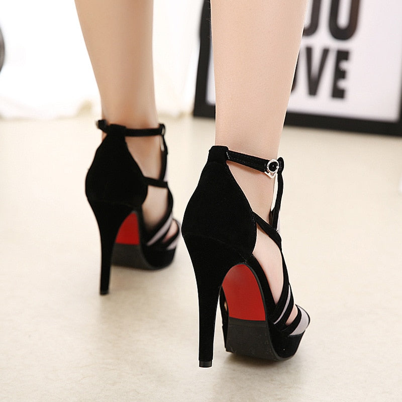 Peep Toe High Heels Women's Party Heel Shoes 8cm